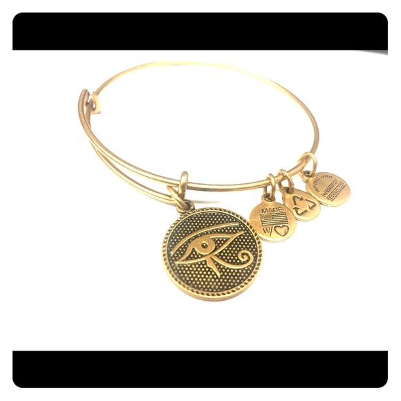 Alex and Ani gold bangle. Evil Eye -retired. - Picture 1 of 3